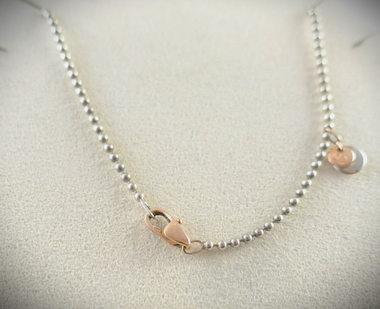 Dodo Kette "Bollicine" 925 Silber 375 Roségold 90cm Ref. DCB1002
