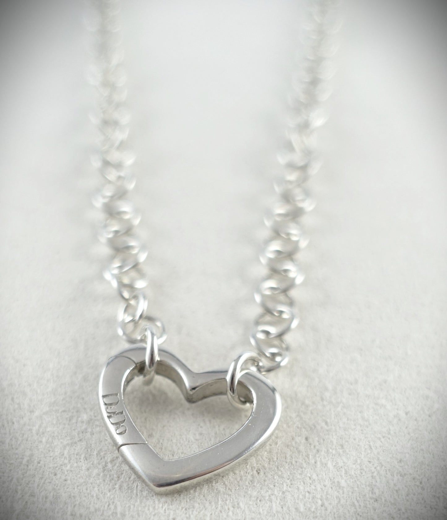 Dodo Kette 925 Silber 39cm Charm Herz Ref. DTCUT/A/G/K