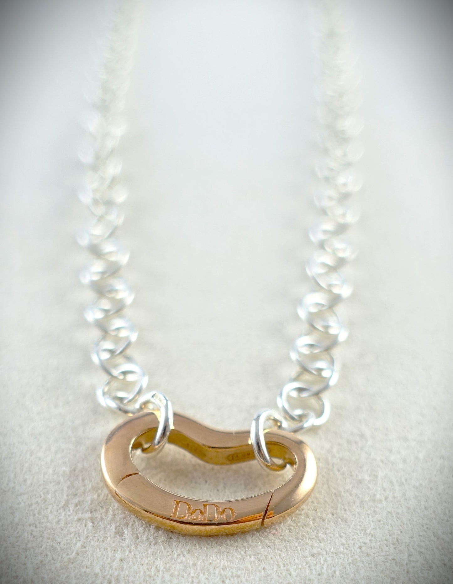 Dodo Kette 925 Silber 39cm Charm 375 Roségold Ref. DTCUT/9/P/K