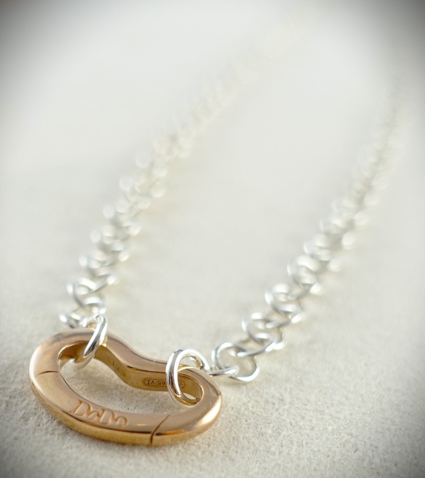 Dodo Kette 925 Silber 39cm Charm 375 Roségold Ref. DTCUT/9/P/K