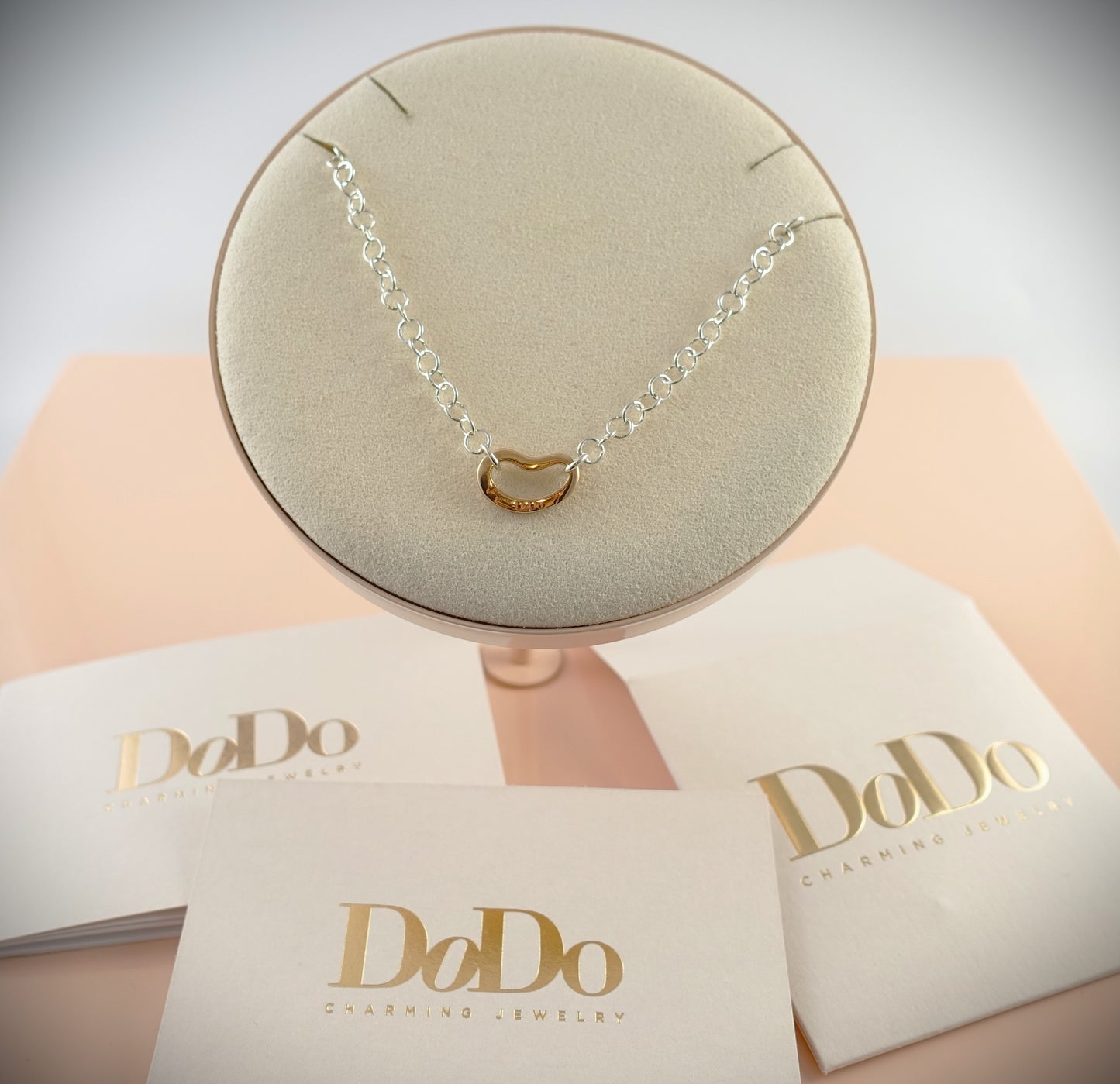 Dodo Kette 925 Silber 39cm Charm 375 Roségold Ref. DTCUT/9/P/K