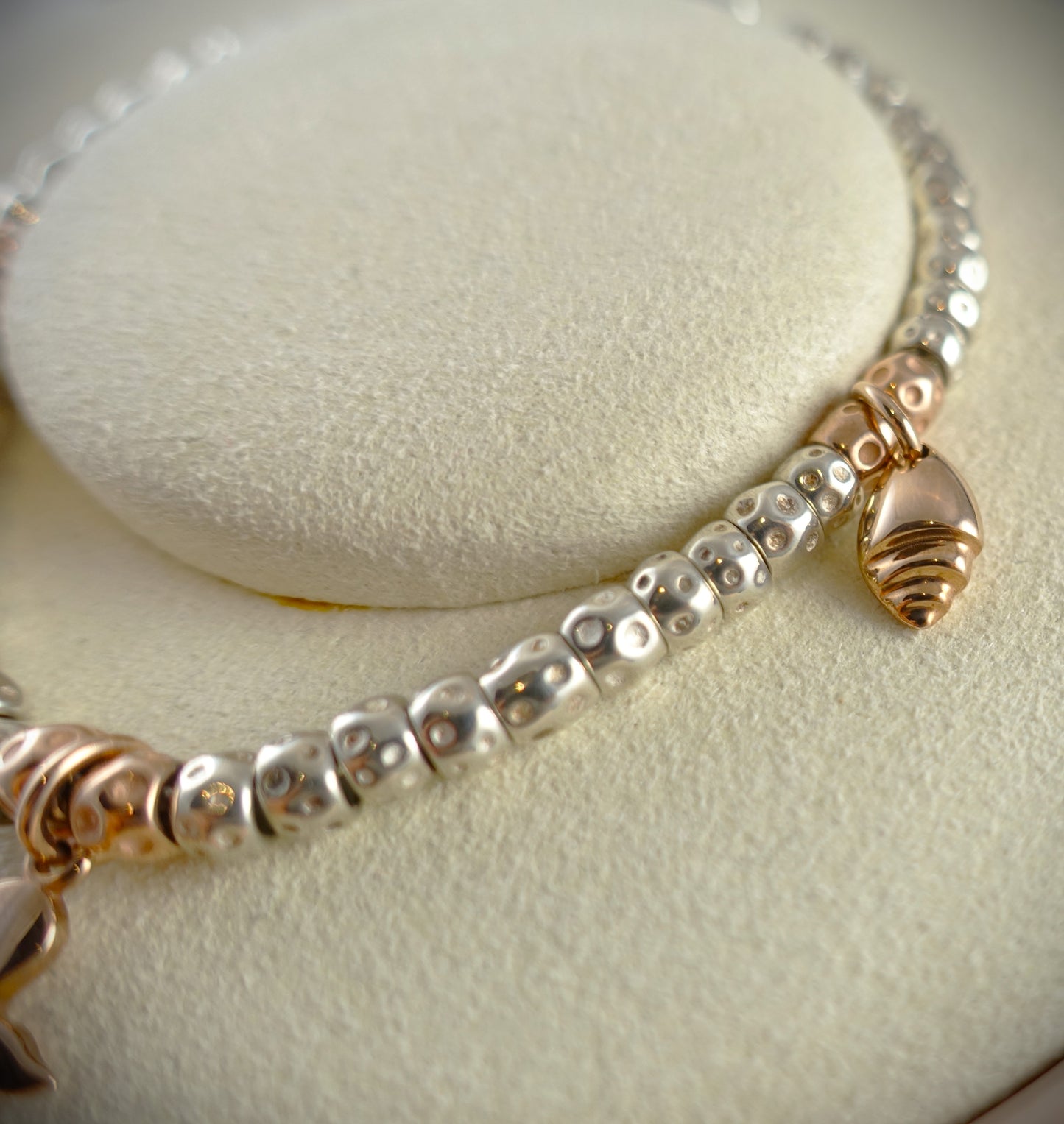 Dodo Armband Granelli 925 Sterling Silber + 375 Roségold Anhänger