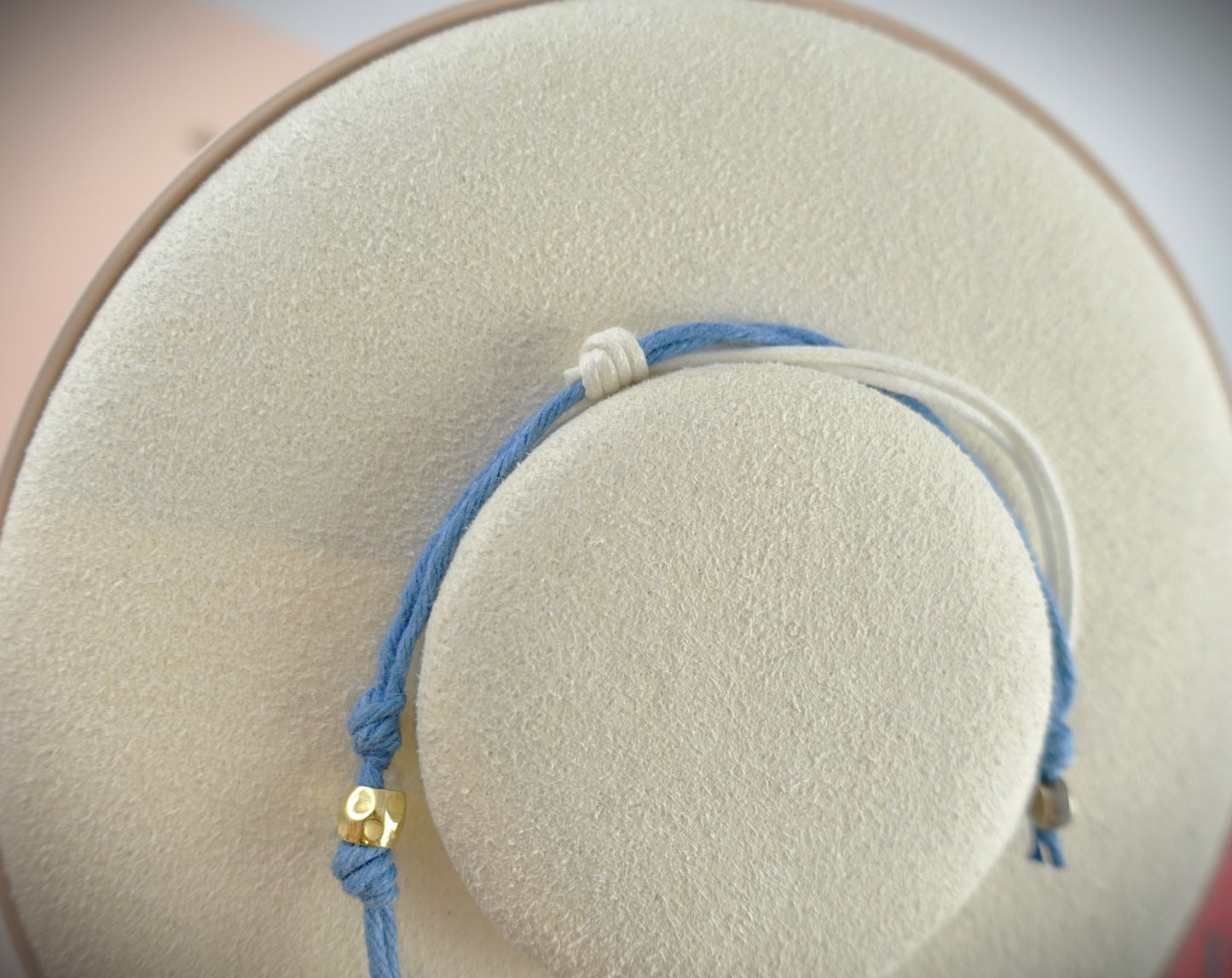 Dodo Kordel-Armband weiß blau Delphin 750 Gelbgold