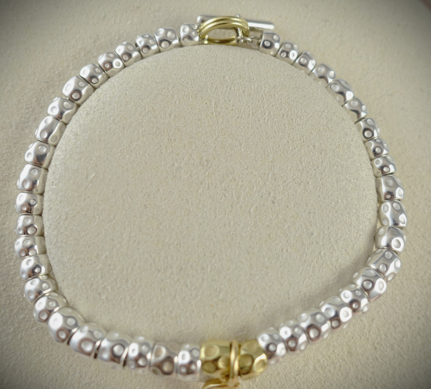 Dodo Armband Granelli 925 Silber + 750 Gelbgold Charm Moon