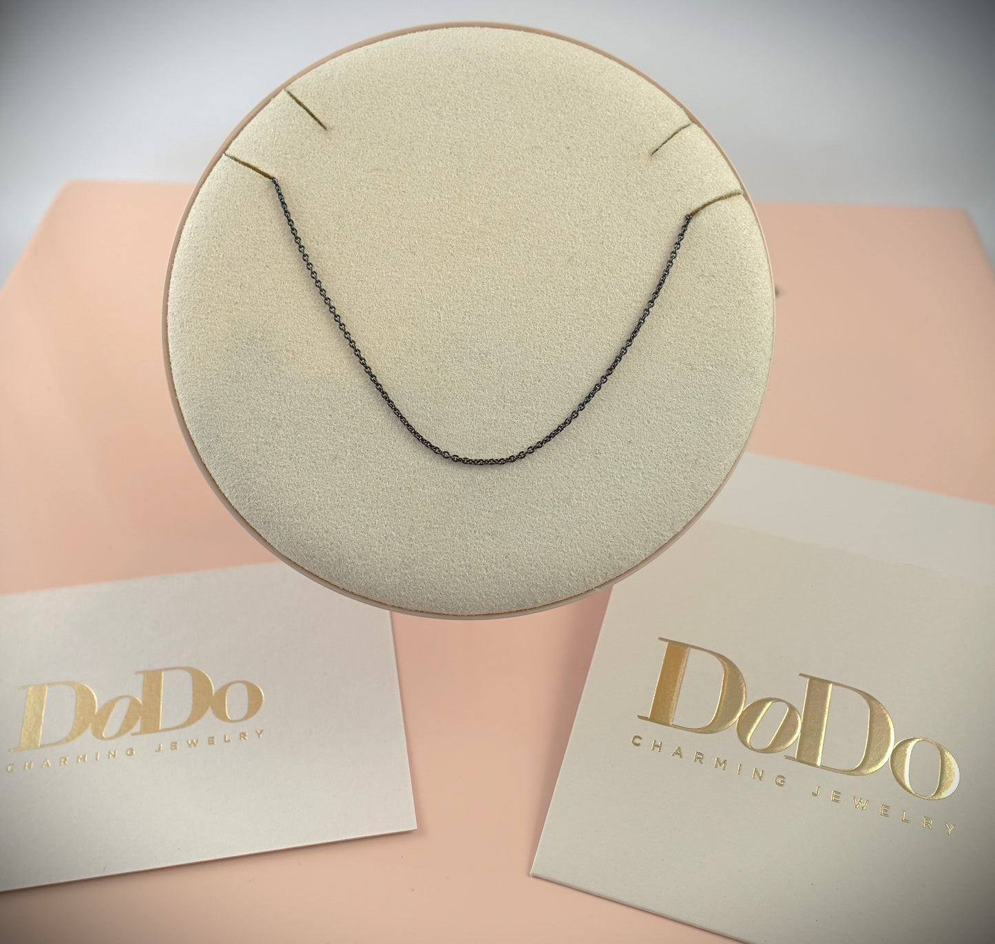 Dodo Kette 925 Silber PVD schwarz 45cm