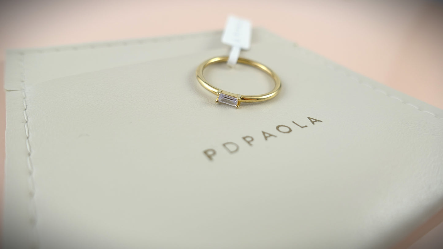 PD PAOLA Ring 925 Silber vergoldet Zirkonia RG 54 Ref. AN01-148-14