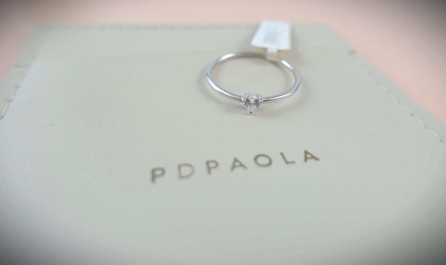 PD PAOLA Ring 925 Silber Zirkonia Herz RG 55 Ref. AN02-223-14