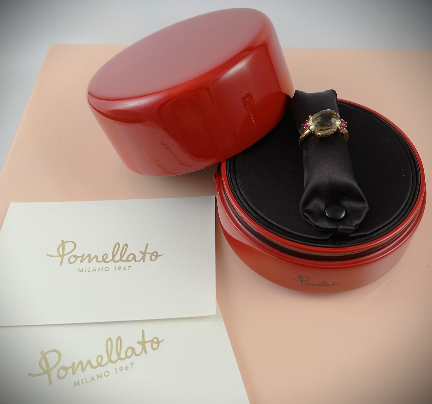 Pomellato Bahia Ring Rauchquarz Rubine 750 Roségold RG 54 Ref. A.B002PO7QFR