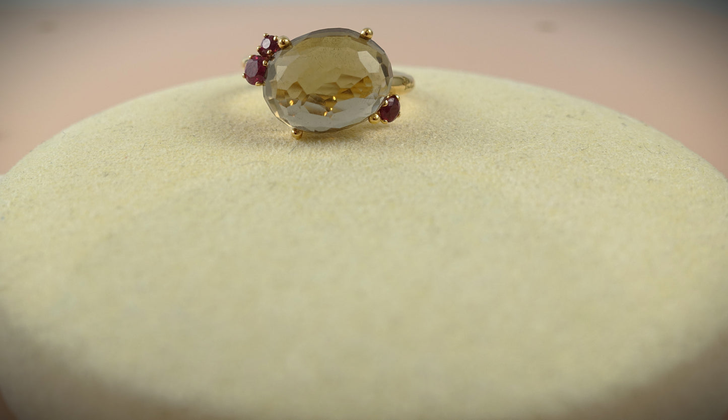 Pomellato Bahia Ring Rauchquarz Rubine 750 Roségold RG 54 Ref. A.B002PO7QFR