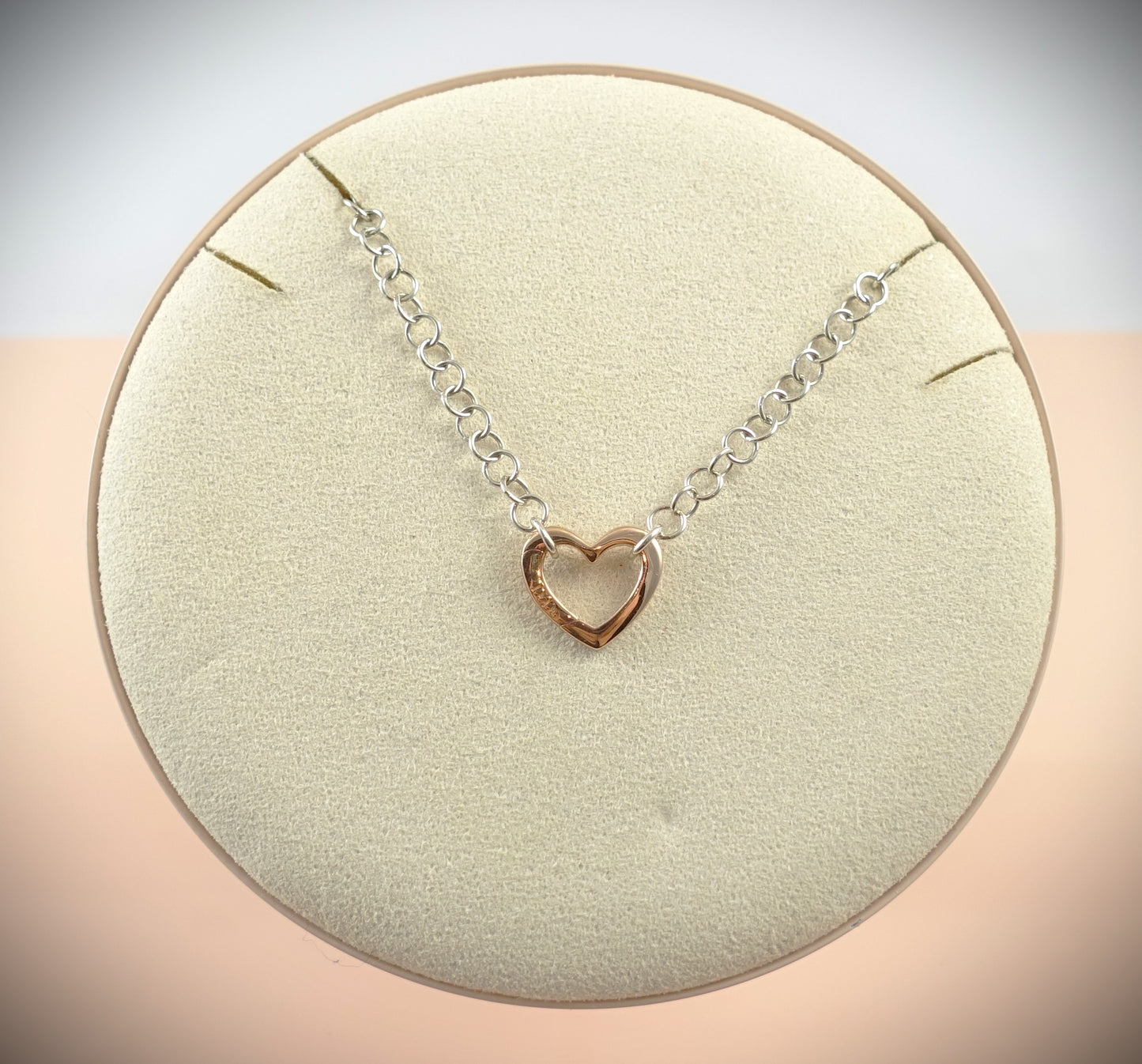 Dodo Kette 925 Silber 39cm Charm Herz 375 Roségold Ref. DTCUT/9/P/K