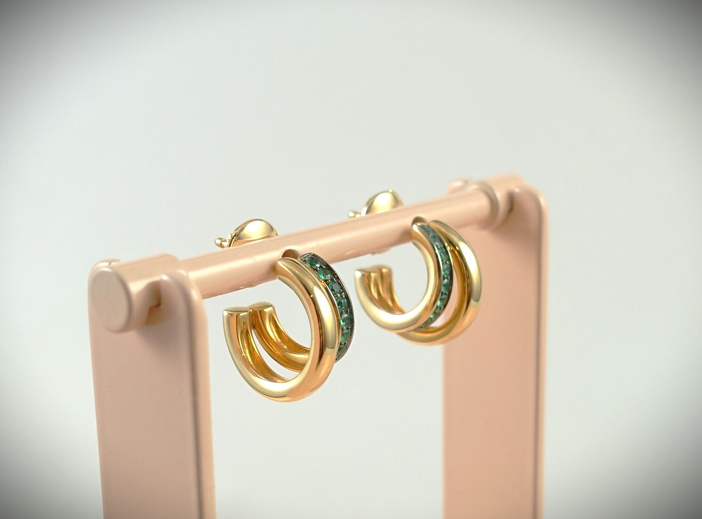 Pomellato Together Ohrringe 750 Roségold Smaragde 0,3ct Ref. POB8111O7BKRSM000