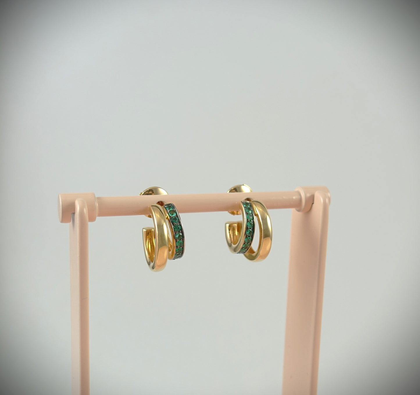 Pomellato Together Ohrringe 750 Roségold Smaragde 0,3ct Ref. POB8111O7BKRSM000