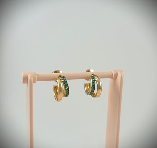 Pomellato Together Ohrringe 750 Roségold Smaragde 0,3ct Ref. POB8111O7BKRSM000