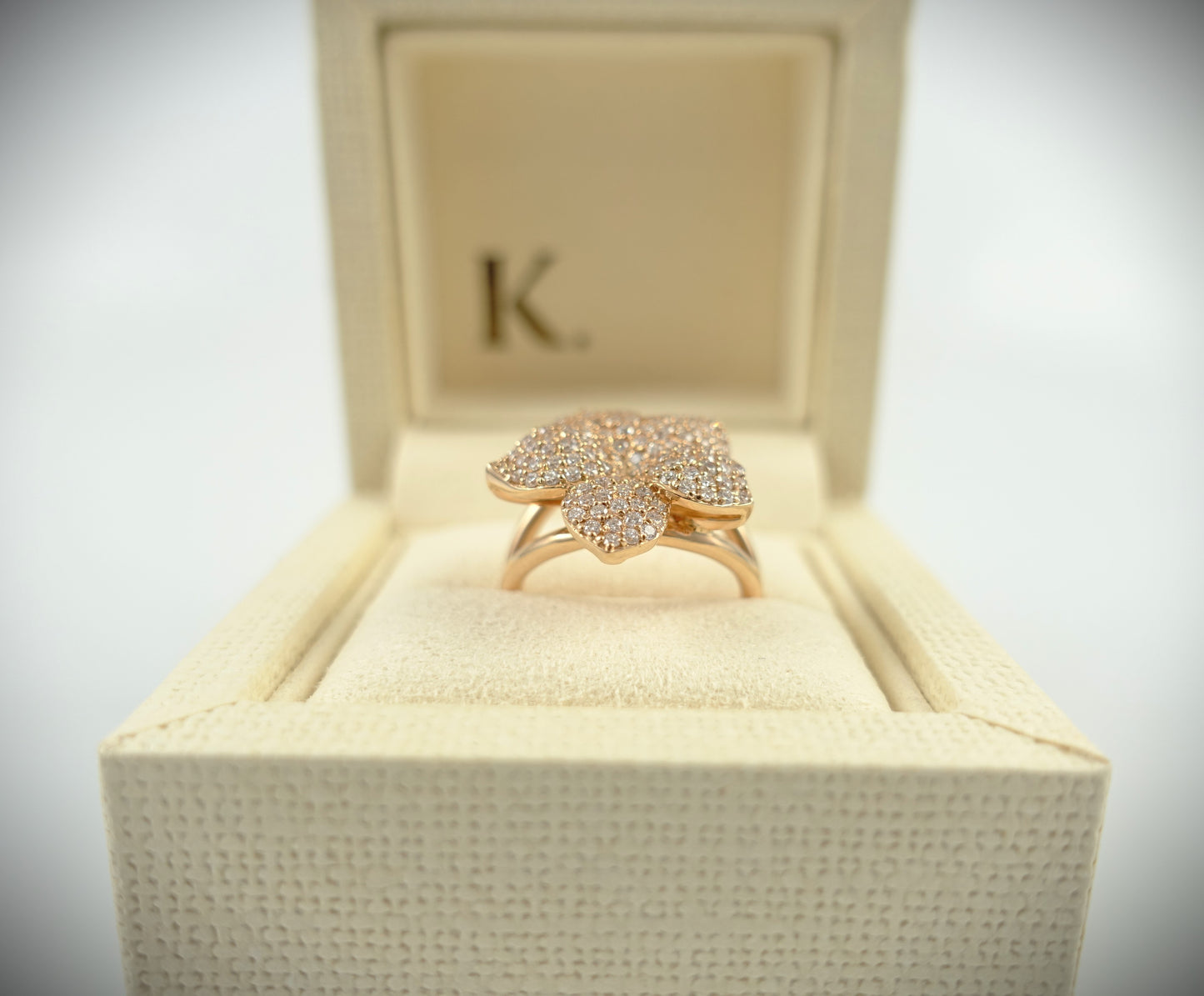 Korloff Ring Blüte 750 Roségold Brillanten 0,829 ct RG 52,5/53 Ref. JASBGKO16PG