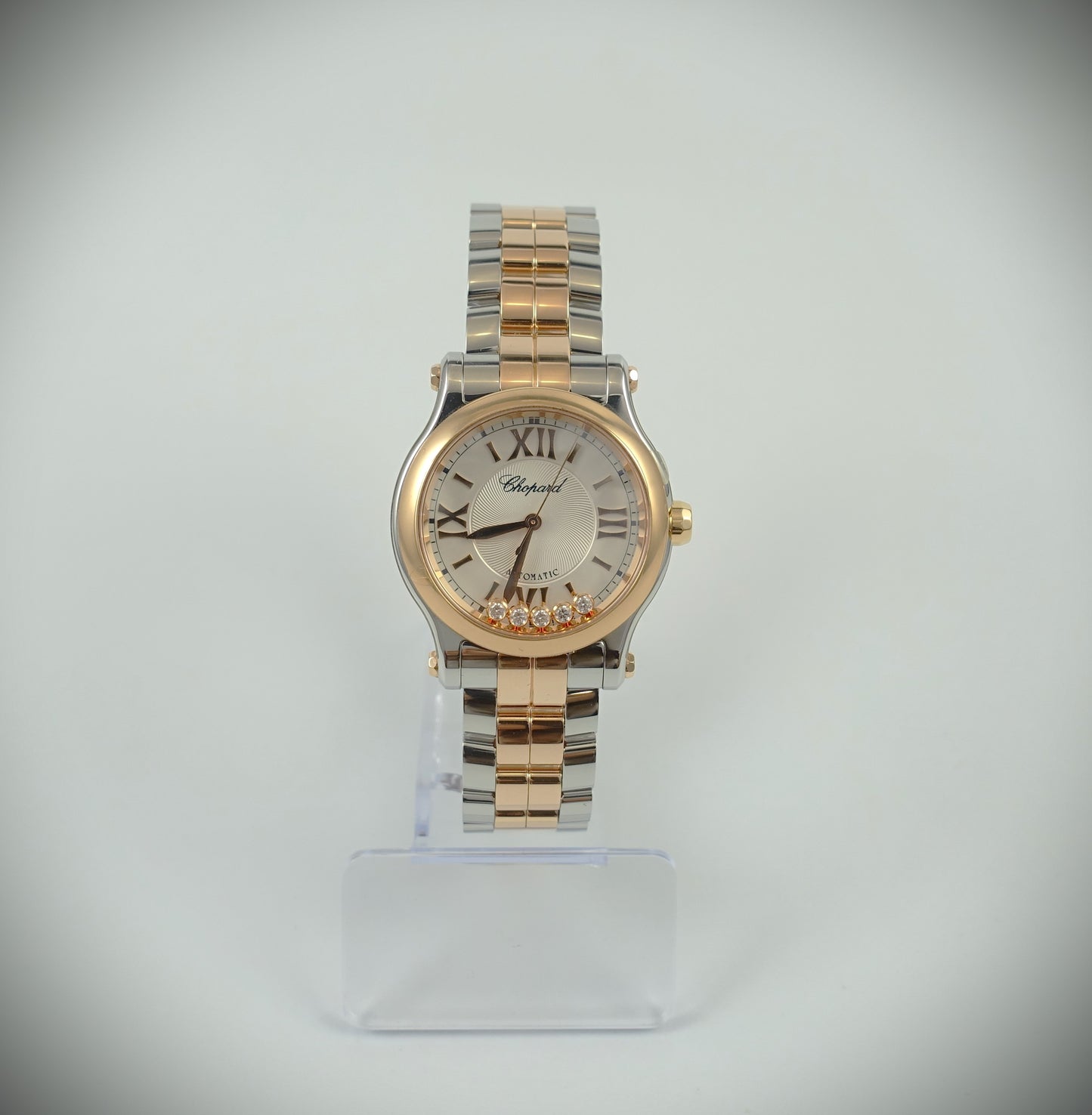 Chopard Happy Sport Automatik 30mm Roségold/Stahl Diamanten/Saphir 278573-6002