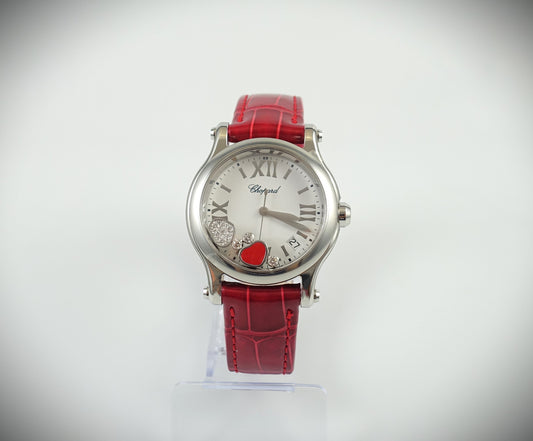 Chopard Happy Sport Quarz Uhr 36mm Edelstahl Diamanten/Saphir Ref. 278582-3005