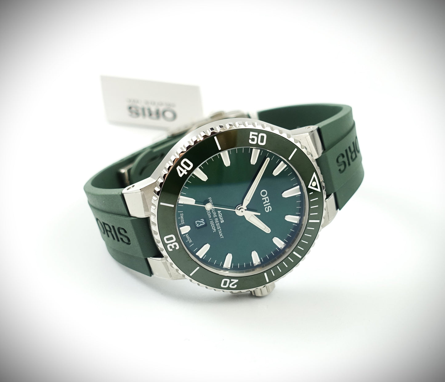 Oris Aquis Date 43,5mm grün Kautschuk Ref. 01 733 7789 4157