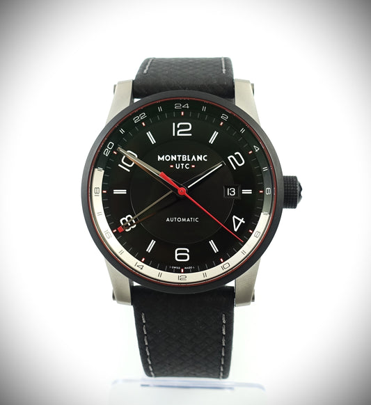 Montblanc Timewalker UTC Automatik schwarz Leder 42mm Ref. 115080