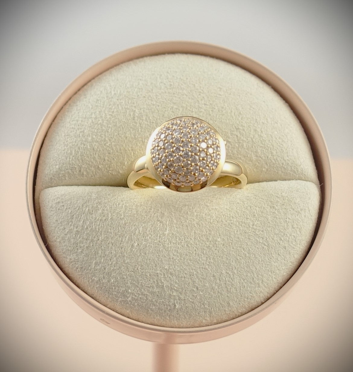 Tamara Comolli BOUTON Ring Large mit Diamant-Pavé 750 Roségold Ref.R-BOU-l-p-rg