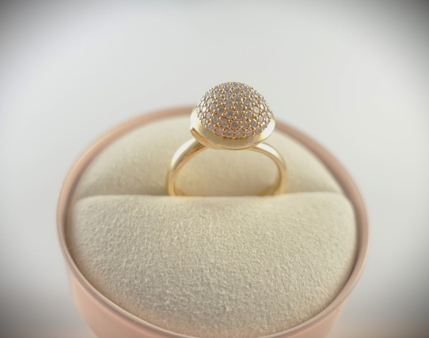 Tamara Comolli BOUTON Ring Large mit Diamant-Pavé 750 Roségold Ref.R-BOU-l-p-rg