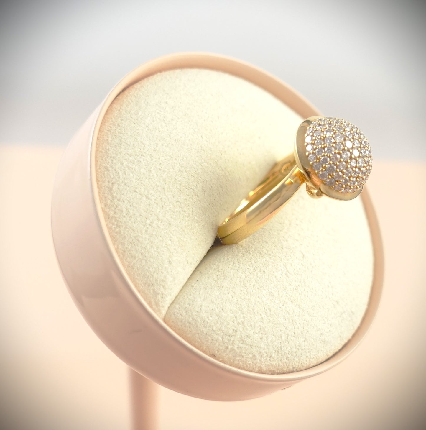 Tamara Comolli BOUTON Ring Large mit Diamant-Pavé 750 Roségold Ref.R-BOU-l-p-rg