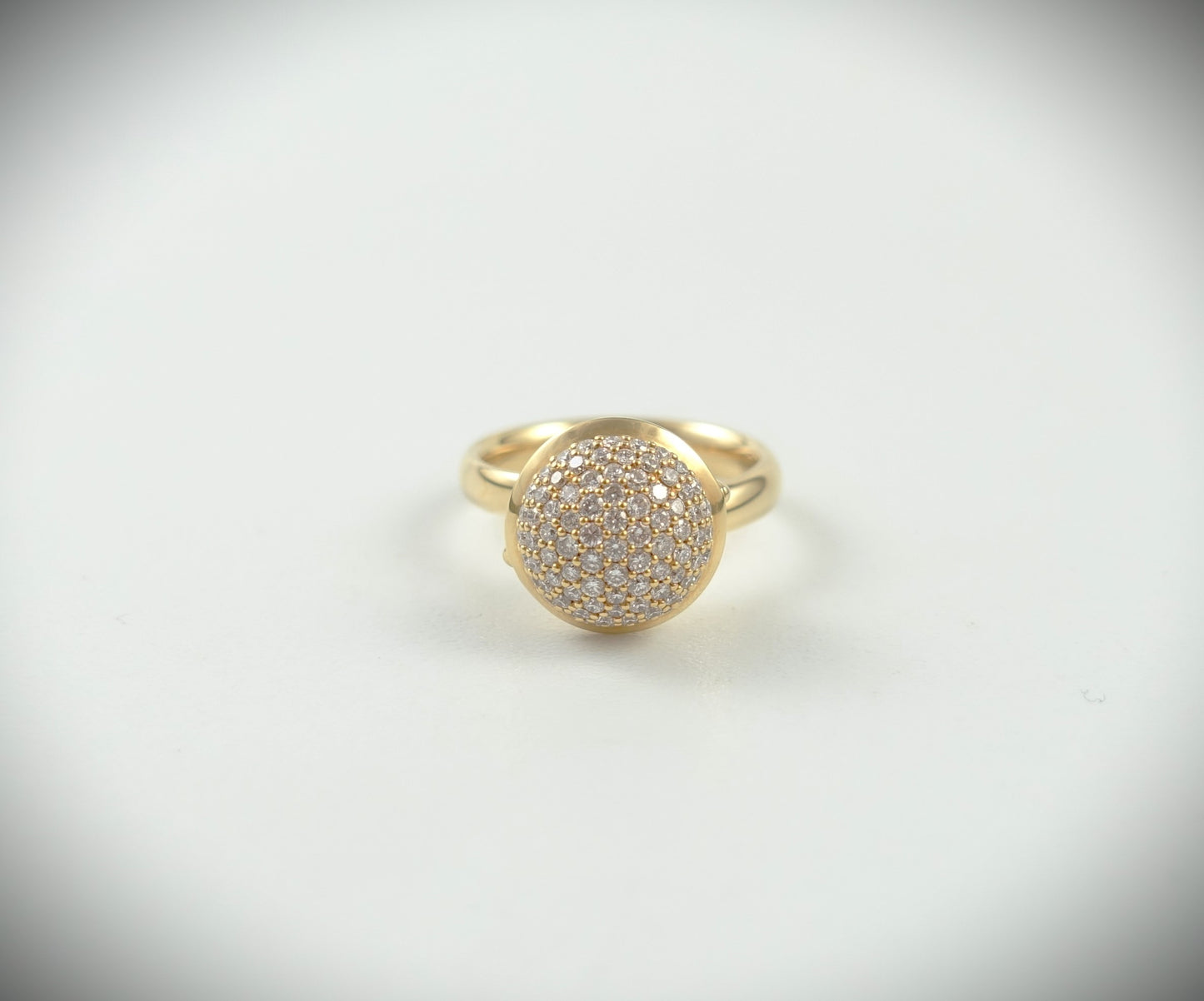 Tamara Comolli BOUTON Ring Large mit Diamant-Pavé 750 Roségold Ref.R-BOU-l-p-rg