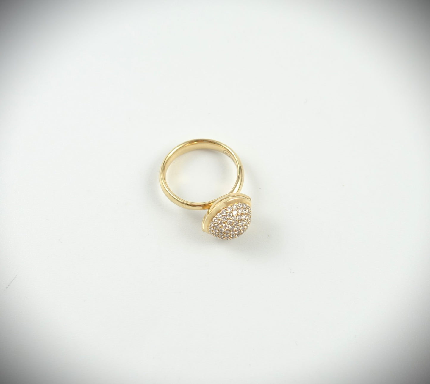 Tamara Comolli BOUTON Ring Large mit Diamant-Pavé 750 Roségold Ref.R-BOU-l-p-rg