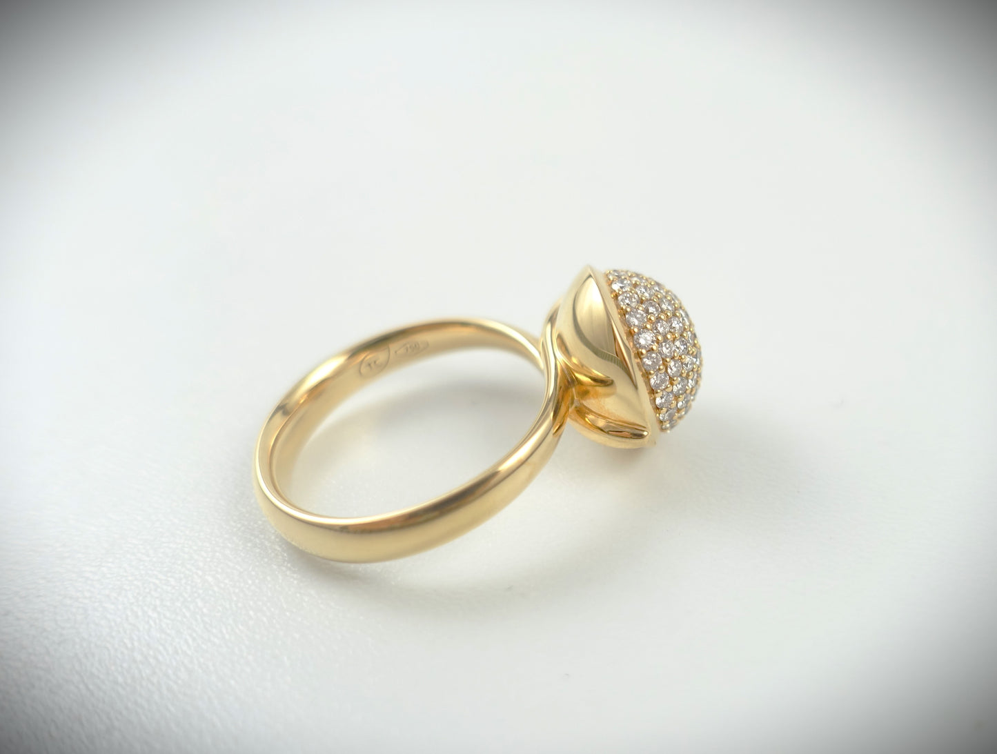 Tamara Comolli BOUTON Ring Large mit Diamant-Pavé 750 Roségold Ref.R-BOU-l-p-rg