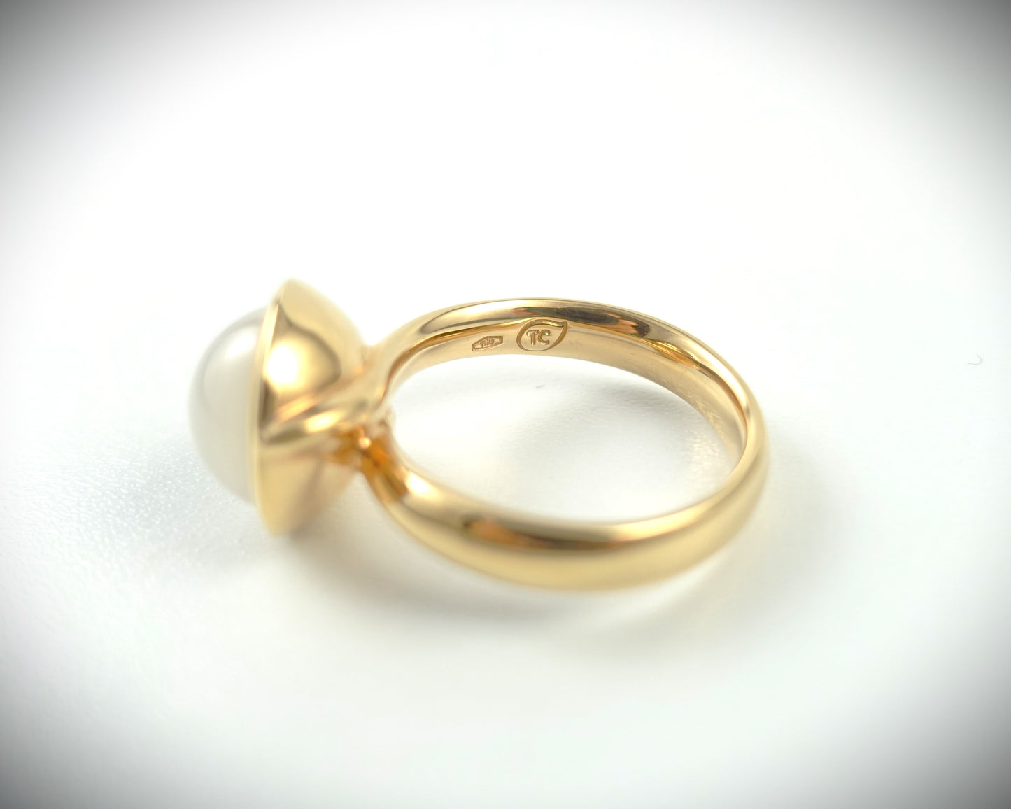 Tamara Comolli BOUTON Ring Large aus 750 Roségold Mondstein Ref. R-BOU-l-MoSa-rg