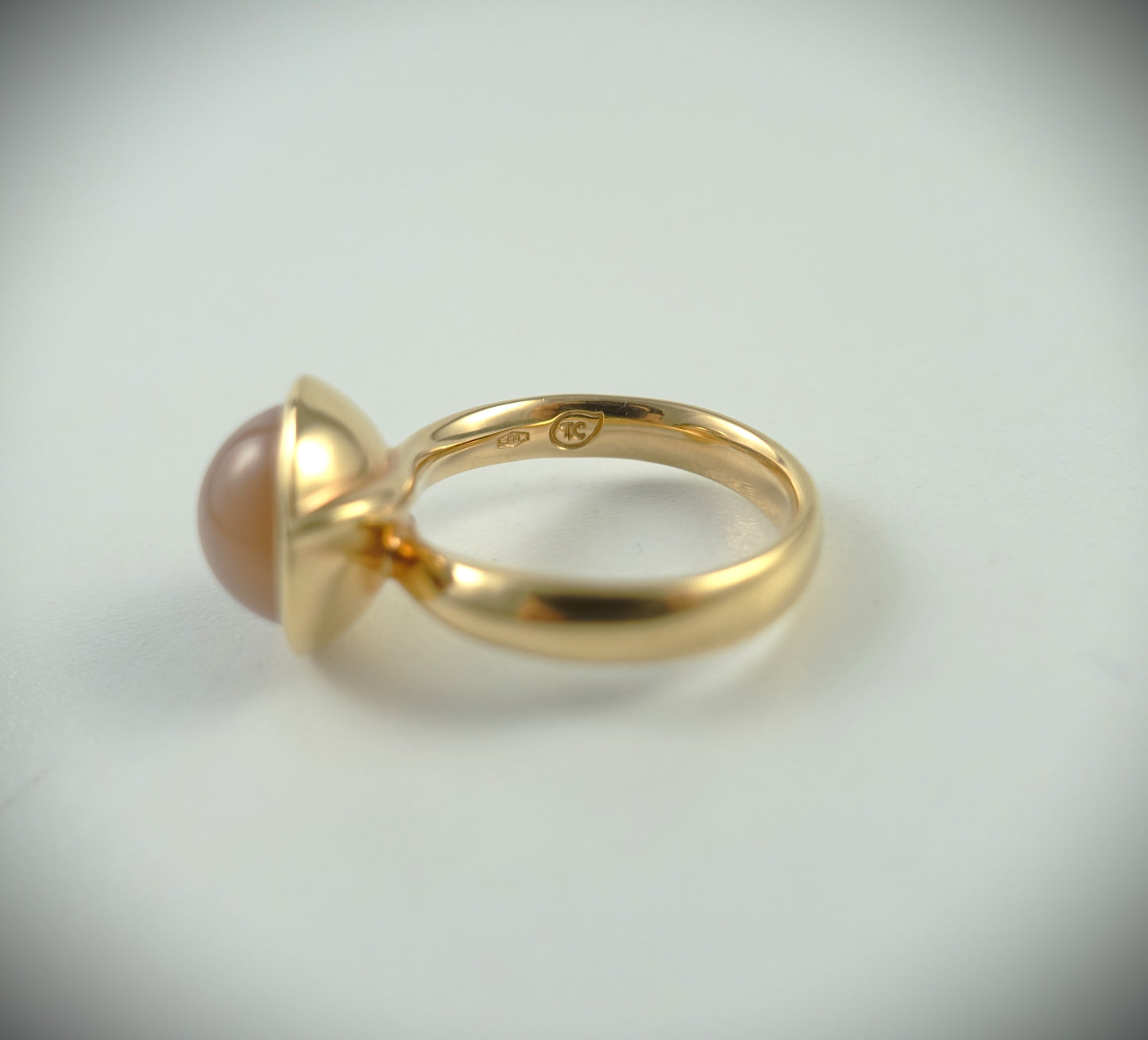 Tamara Comolli BOUTON Ring Large aus 750 Roségold Mondstein Ref. R-BOU-l-MoBr-rg