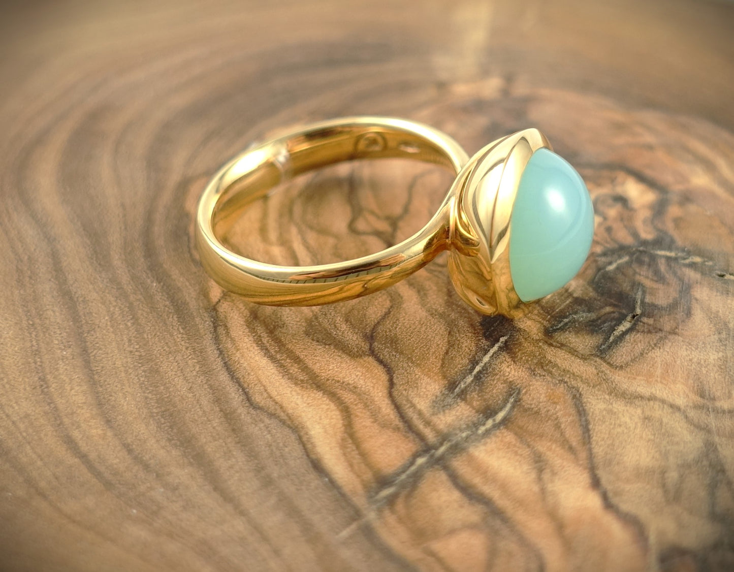 Tamara Comolli BOUTON Ring Large aus 750 Roségold Chalcedon Ref. R-BOU-l-ChAq-rg