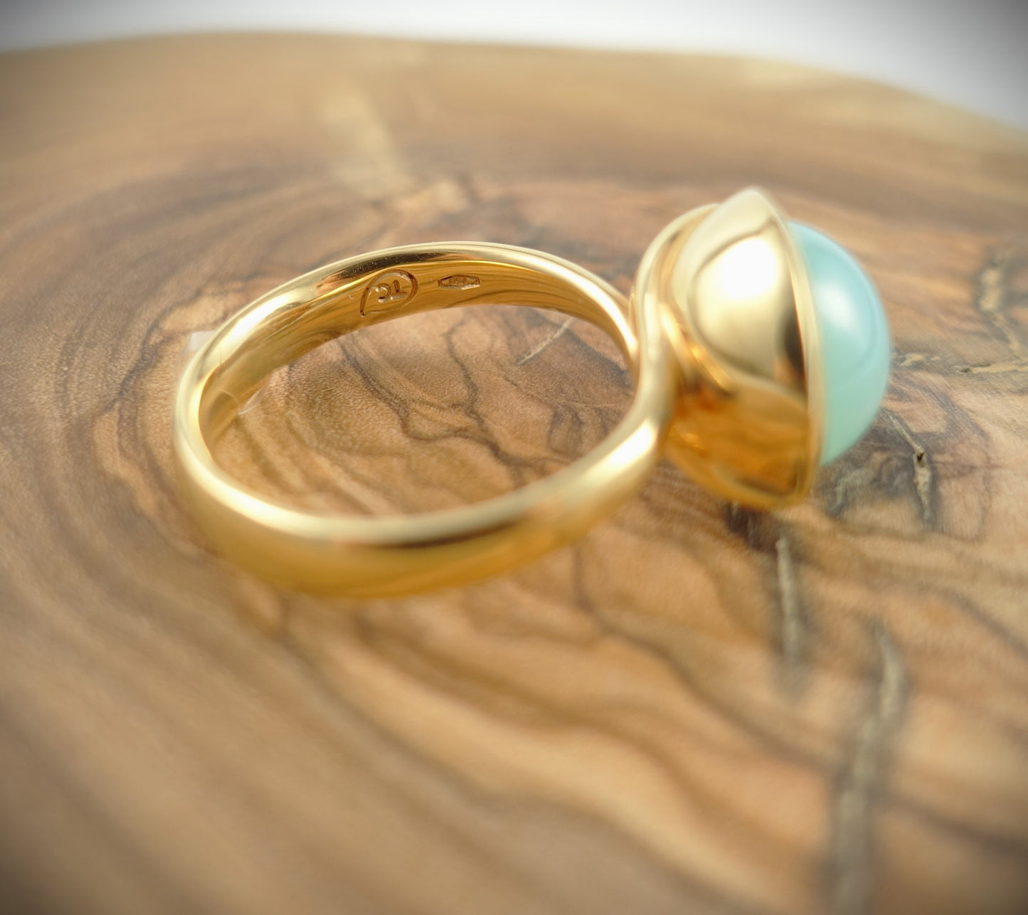 Tamara Comolli BOUTON Ring Large aus 750 Roségold Chalcedon Ref. R-BOU-l-ChAq-rg