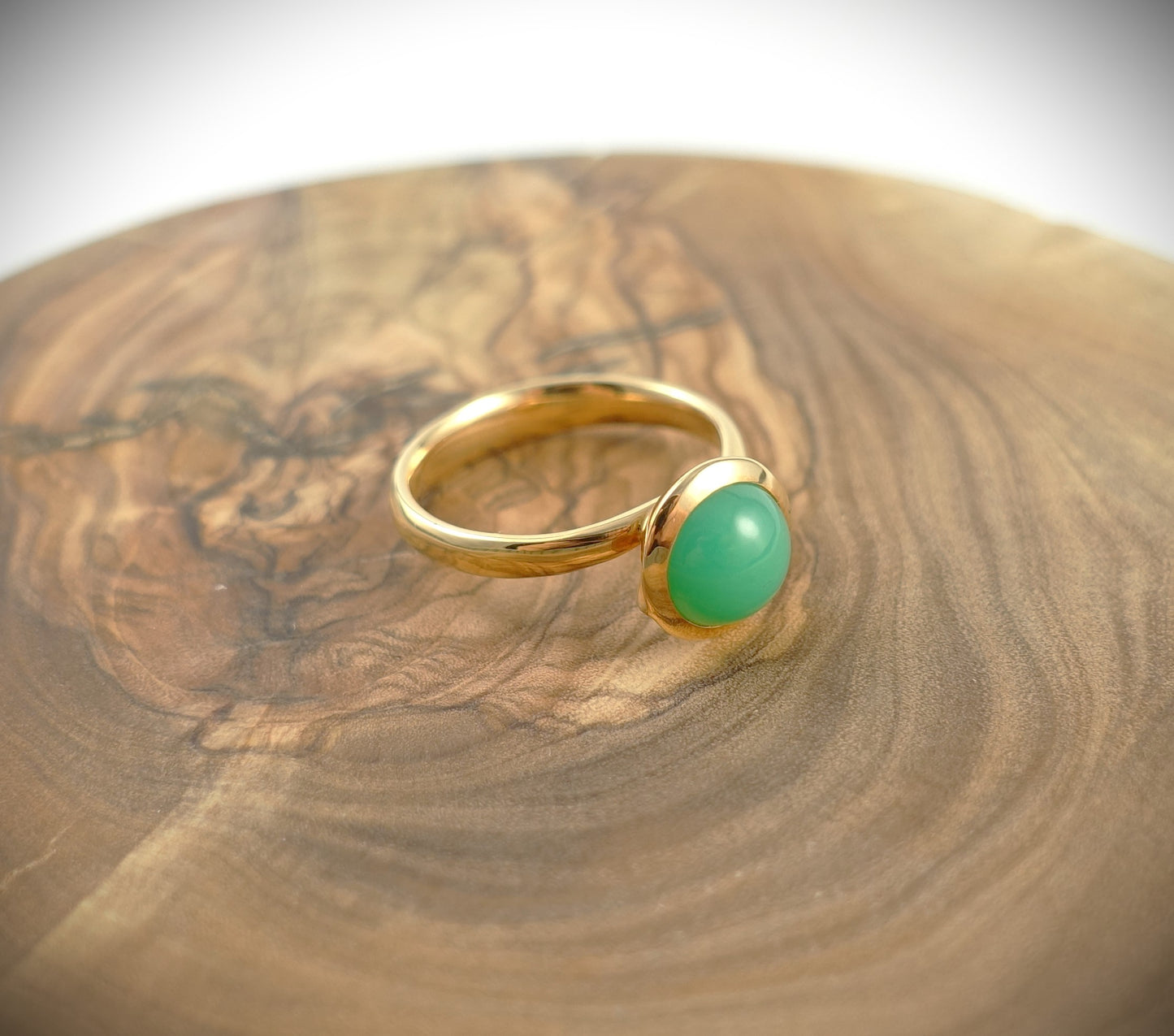 Tamara Comolli BOUTON Ring Small aus 750 Roségold Chrysopras Ref.R-BOU-s-Chry-rg