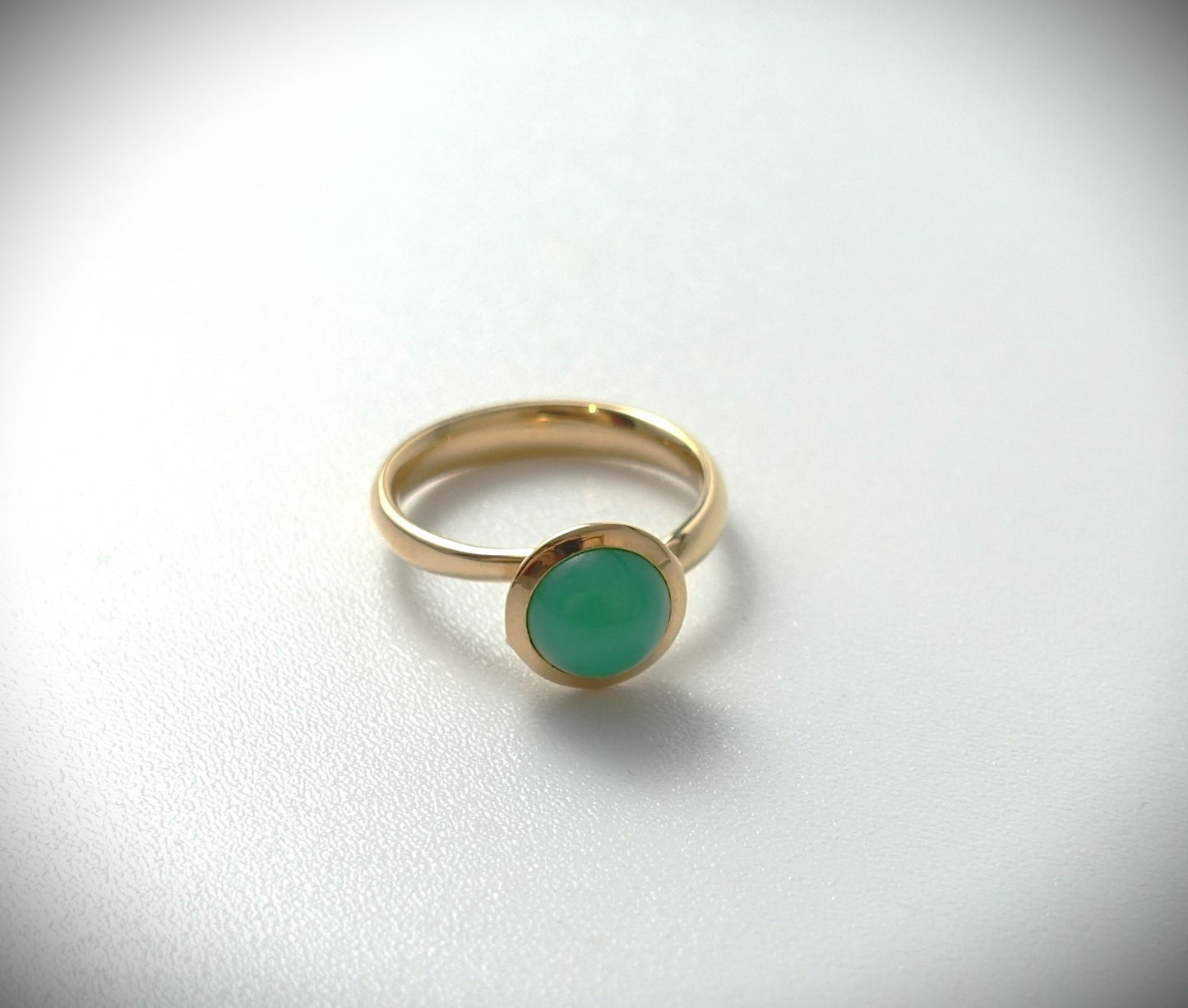 Tamara Comolli BOUTON Ring Small aus 750 Roségold Chrysopras Ref.R-BOU-s-Chry-rg